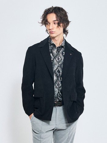 綾スウェード ストレッチ ジャケット