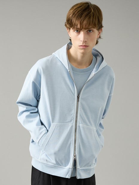 バーガー スウェットライク】フェード ポンチ ダブルZIPパーカー【予約