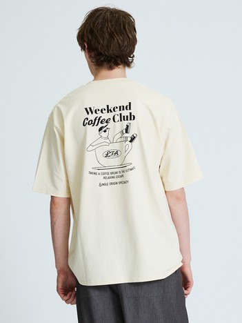 COFFEE CLUB バックプリントTシャツ / オーバーサイズ/ LE TRIO ABAHOUSE