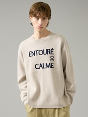 【2026NEW】ジャガードロゴニット プルオーバー / オーバーサイズ / LE TRIO ABAHOUSE