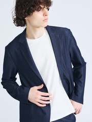 【セットアップ対応】デニムライクツイル シングルジャケット