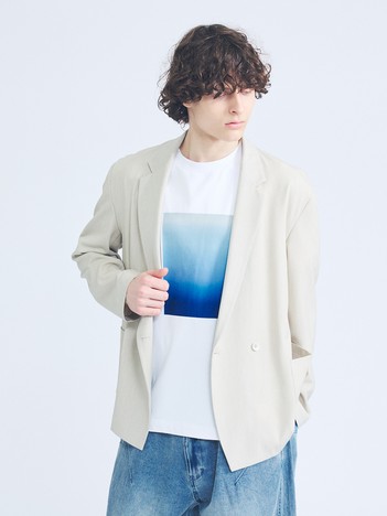 グラデーション グラフィック プリントTシャツ/オーバーサイズ