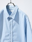 【JAMES FABRIC】サイドガゼット ストライプ半袖シャツ / オーバーサイズ