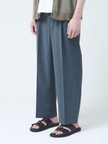 【セットアップ対応】リネンライクシャンブレー ワイドイージーパンツ