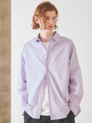 ストレッチコットン レギュラーカラー リラックスシャツ / オーバーサイズ