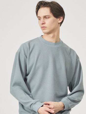 クォーターゲージニット クルーネックスウェット / リラックスフィット