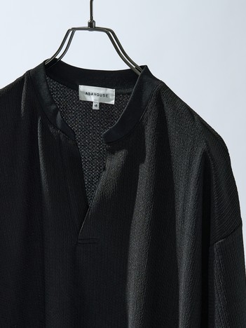 CREPE JERSEY ヘンリーネック スキッパーTシャツ
