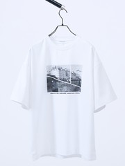 PARIS BACK ALLEY フォトプリント 半袖Tシャツ / オーバーサイズ