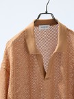 シアーメッシュ スキッパー ニットポロ