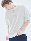 ドライタッチ ヘンリーネック シアーニットTシャツ