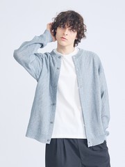ドライタッチ ペーパーライク クルーネックカーディガン