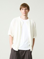 【新品タグ付】CLUBHAUSモックネックTシャツ(白) ITADAKI】モックネック5分袖 Tシャツ｜DESIGNWORKS (MEN'S) / デザイン