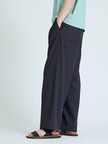 ピンストライプ ワイドストレート イージースラックス / ワイドパンツ