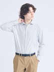 【ON/OFF兼用】ストライプ＆デニムライク　360°ストレッチ ワイドカラーシャツ / FLEX SHIRTS