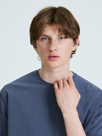 シュリンク天竺 クルーネック半袖Tシャツ