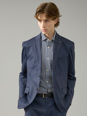 【セットアップ対応】チェック柄 ライトポンチ ジャケット / FLEX JACKET / ストレッチ 手洗い可