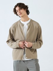 ストレッチニット クルーネックカーディガン