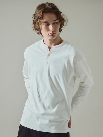 【快適速乾】ALL SEASON COTTON Vネック スキッパーTシャツ / ヘンリーネック