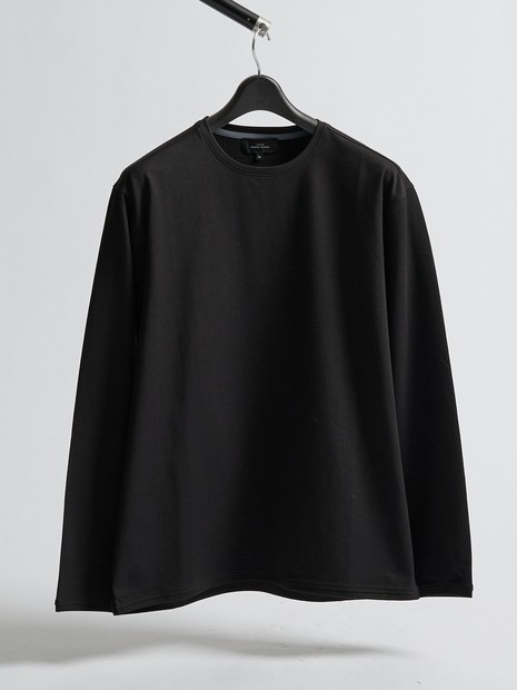 コットンフラノ クルーネック 長袖Tシャツ / ストレッチ