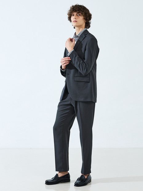 【新品タグ付き】 ABAHOUSE スーツ セットアップ ネイビー 48サイズ セットアップ対応】デニムライク ジャケット / FLEX JACKET / 2WAY
