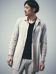 ストレッチナイロンロングシャツ