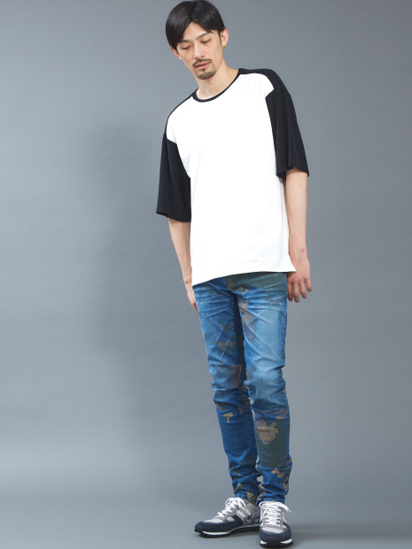 【WEB限定】パイル切り替えビッグシルエットTシャツ