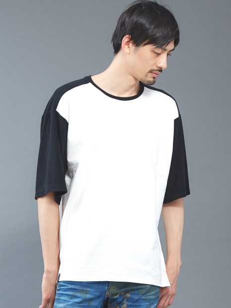 【WEB限定】パイル切り替えビッグシルエットTシャツ