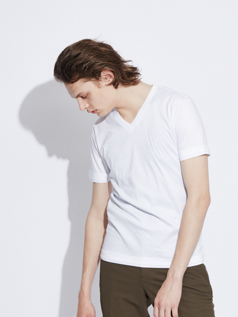 【Vネック】プライマリースムース半袖Tシャツ【予約】