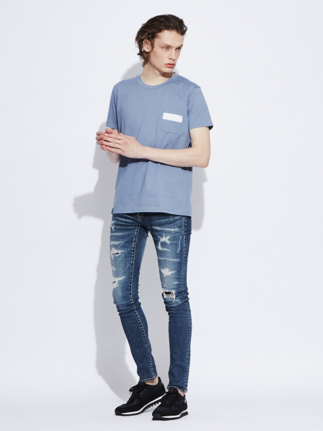 【ワンラインポケット】クルーネックTシャツ