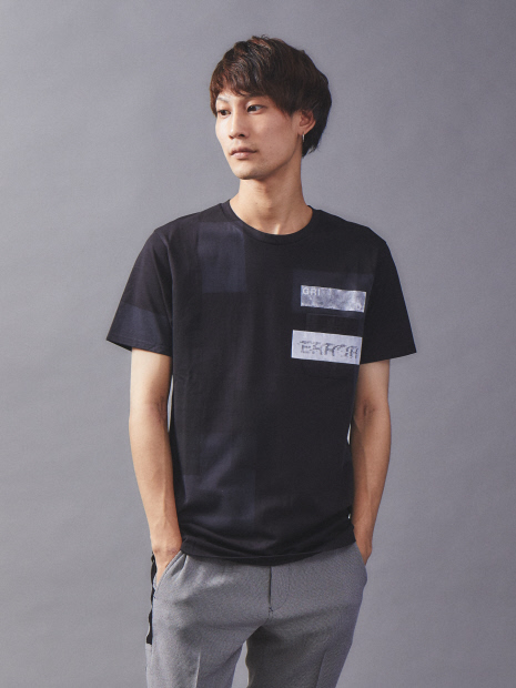 【数量限定】リメイクTシャツ (パッチワーク×ペーパープリント)
