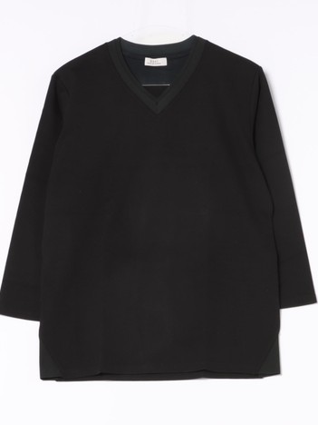 BLANC Vネック七分袖Tシャツ