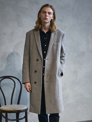 尾州素材使用】ピークドラペル セミダブル チェスターコート｜5351POUR