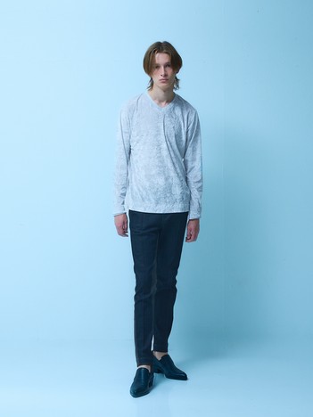 クラッシュベロア Vネック 長袖Tシャツ｜5351POUR LES HOMMES / 5351