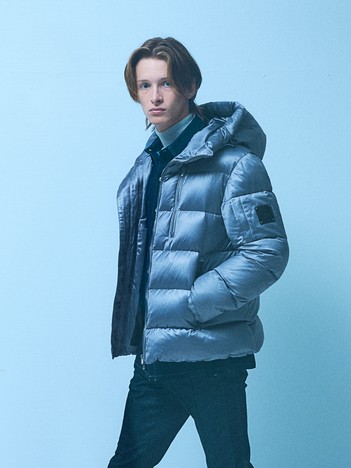 プールオム5351 LEON掲載 チェスター オーバー ダウンコート チェック