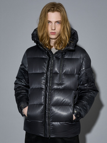 5351POUR LES HOMMES - 【25A/W】レザーエンボス ダウンジャケット【予約】