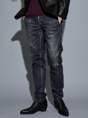 5351POUR LES HOMMES - 【25A/W】プリント テーパード デニム【予約】
