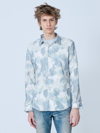 【フラワー柄】長袖 プリント シャツ