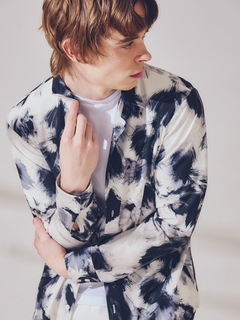 【フラワー柄】長袖 プリント シャツ