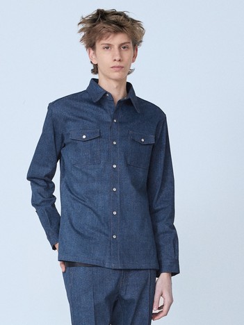 【セットアップ対応】長袖 デニムシャツ