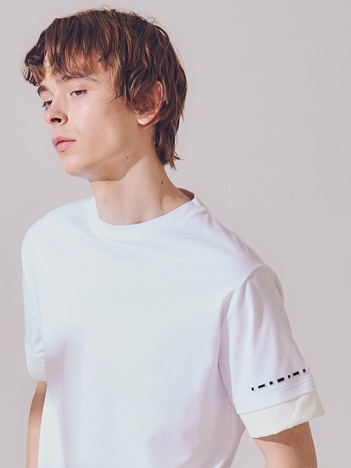 レイヤード スタッズ 半袖Tシャツ