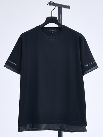 レイヤード スタッズ 半袖Tシャツ