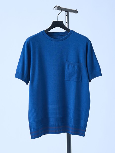 【シルケットコットン】セーターマシーン  クルーネック ニットTシャツ
