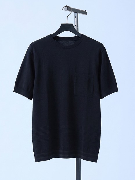 【シルケットコットン】セーターマシーン  クルーネック ニットTシャツ
