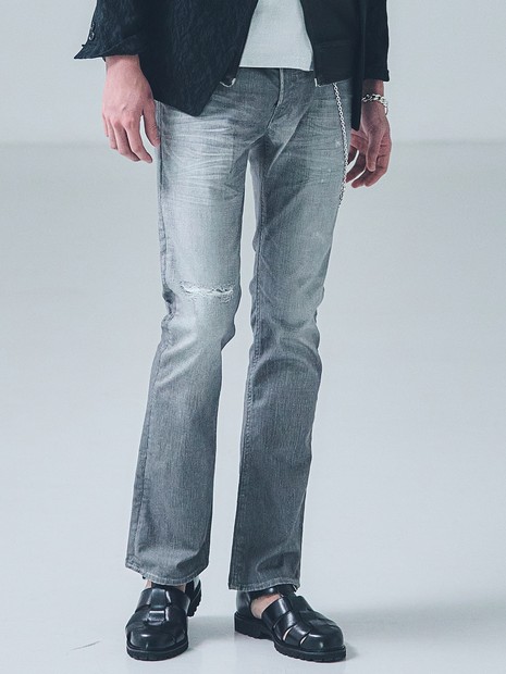 【プリント】フレア デニム パンツ【予約】