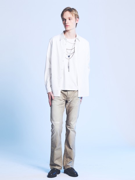 【プリント】フレア デニム パンツ