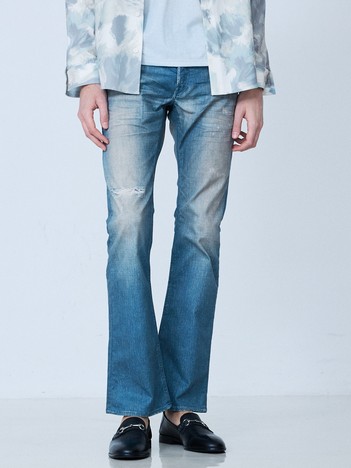 【プリント】フレア デニム パンツ【予約】