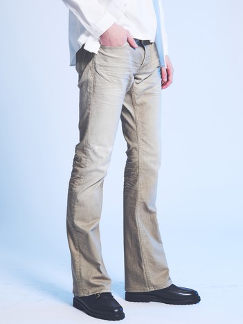 【プリント】フレア デニム パンツ