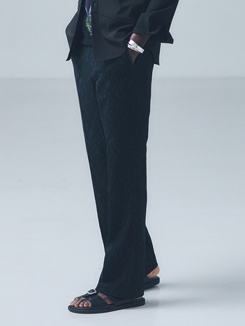 【セットアップ対応】幾何学柄 ジャガード フレアパンツ