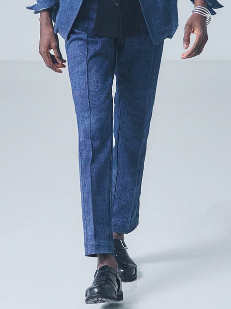 セットアップ対応】タックテーパード デニム スラックス｜5351POUR LES