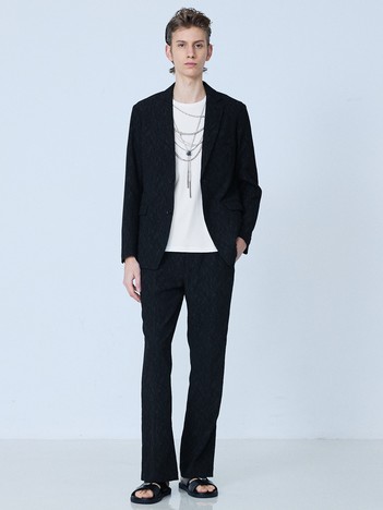 【セットアップ対応】幾何学柄 ジャガード ジャケット